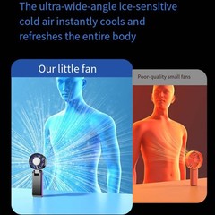 Rechargeable Handheld Fan 2400mAh Battery USB Charging 100 Speed Options