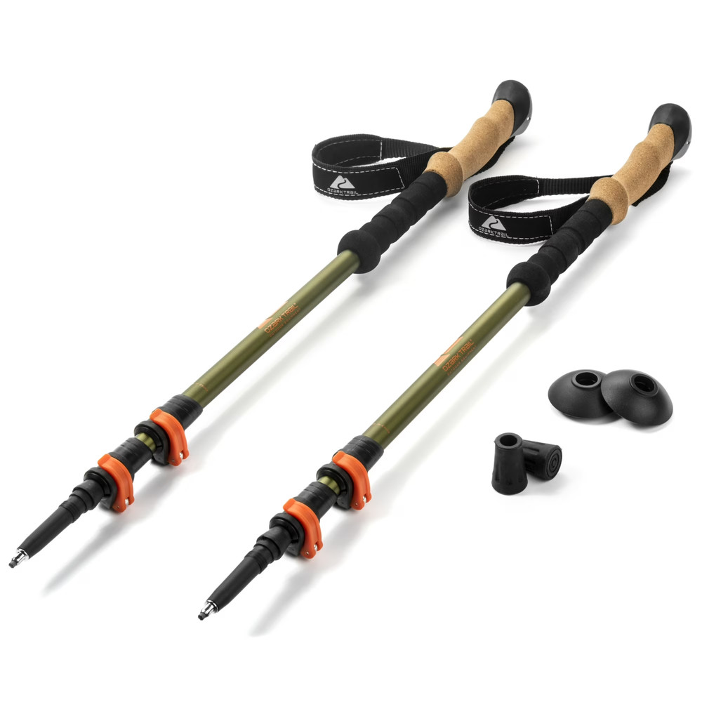 Ozark Trail Brand Aluminum Adjustable Quick Lock Trekking Poles with Cork Grip 2