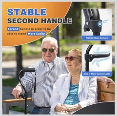 BigAlex Walking Cane, Adjustable Quad Cane with 4-Pronged Base..
