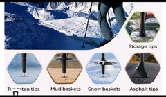 Foxelli Aluminum Ultra Strong Trekking Poles (5’8” Or Shorter)