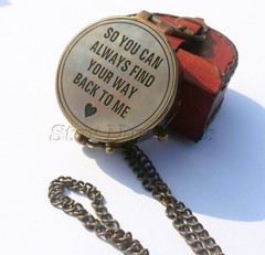 SO YOU CAN ALWAYS FIND YOUR WAY BACK TO HOME Brass Antique Compass