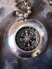 Compass With Adjustable Chain Silver Tone Color Beautiful Unused See Photos