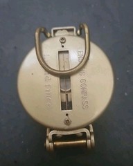 Vintage Compass Engineer Directional Gold Tone Lensatic Military Style Rare