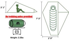 1 Person Trekking Pole Tent for Backpacking – Ultralight 1P-Yellow, Yellow
