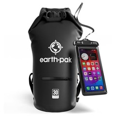 Black Waterproof Dry Bag with Zippered Pocket – 30L – Waterproof Bag