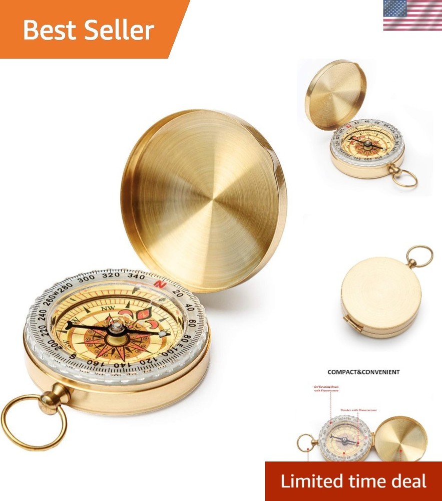 Compact Metal Survival Compass for Hiking and Camping Adventures – Gift Ready!