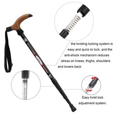 Ultralight Collapsible Aluminum Alloy Quick Lock Trekking Pole Anti-Shock