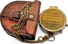 Go Confidently in The Direction of Your Dreams | Engraved Pocket Compass with