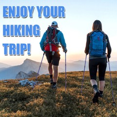 Trekking Walking Hiking Poles Sticks Aluminum Adjustable Alpenstock Pair of 2