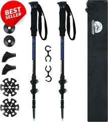 2 Pack Collapsible Trekking Poles Aluminum Adjustable Lightweight – US