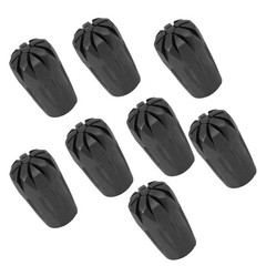 8Pcs Black Rubber Trekking Cane Protectors with Metal Gasket for Hiking Poles