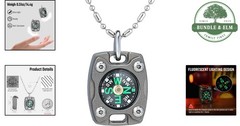 Elegant Titanium Compass Necklace – Handheld & Glow-in-the-Dark Inspired Design