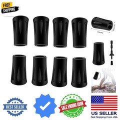 8Pcs Trekking Pole Tips Replacement Protectors, Rubber Feet for Hiking Pole T…