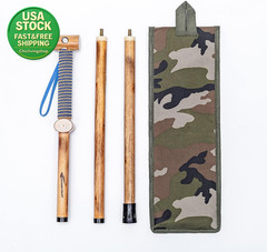 Detachable Hardwood Hiking Stick with Compass 48 Inches and Soft Hand Strap