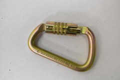 S50-2107KT Locking Carabiner 18kN CE2777 Steel Screw Lock Yellow Zinc Connector