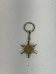 Brass Compass Keychain Classic Nautical Compact Gold Patina Maritime Instrument