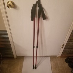 Sportline Total Fitness Performance Alluminum Walking Poles XC550 Red Adjustable