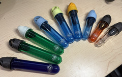 Lot of 9 KEEP2GO Personal Travel Tube Containers Various colors and tops