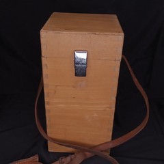 Vintage 1950s Weems & Plath Hand Bearing Compass With Wood Case And Strap