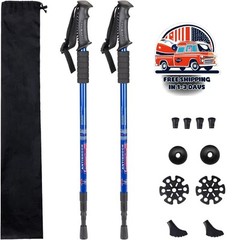 2 Pack Bastones De Trekking Ajustables Plegables y Ligeros y Antichoque US NUEVO
