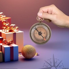 Vintage Brass Locket Compass with Wooden Box Case – Your Elegant Pathfinder