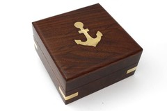Trust In The Lord Engraved Brass Compass Wooden Case Christian Gift For Men