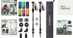 7075 Aluminum Trekking Poles – Ergonomic Cork Grip & Quick Flip Adjustable Lock