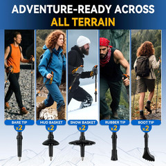Trekking Poles for Hiking – Collapsible Lightweight Hiking Poles, 2 Pack Aluminu