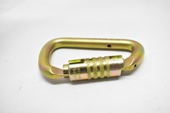 S50-2107KT Locking Carabiner 18kN CE2777 Steel Screw Lock Yellow Zinc Connector