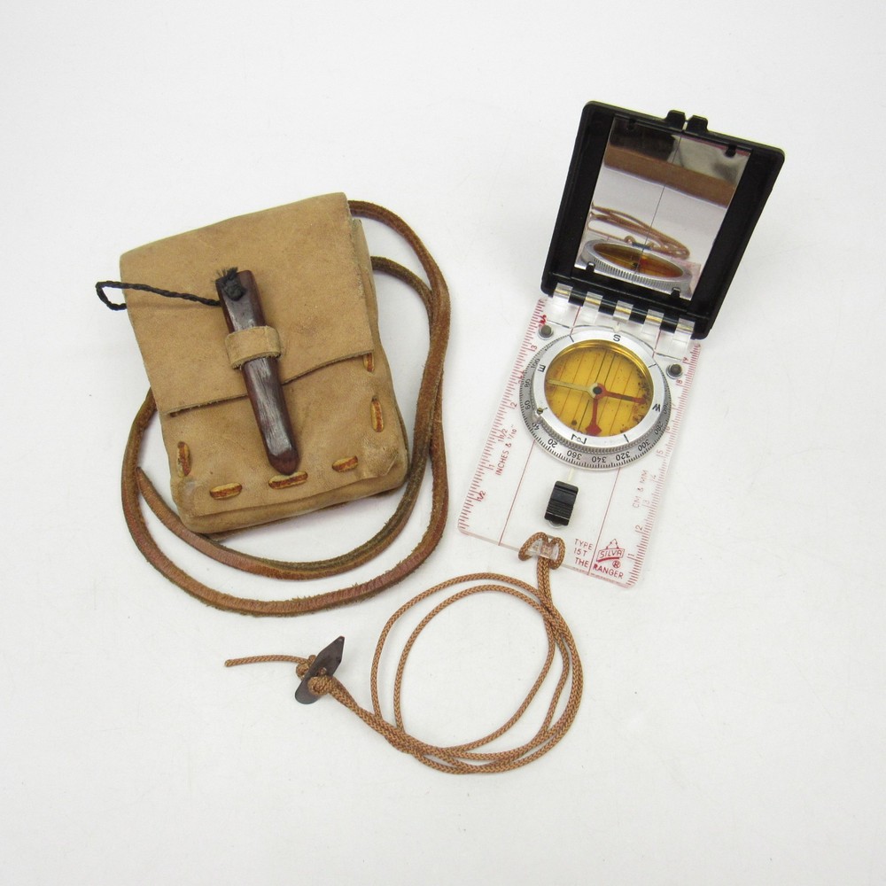 Silva Type 15T The Ranger Navigation Compass With Leather Case Vintage