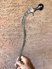 Hand Forged Walking Cane From Titanium Hip Implant One Of A Kind 15 OZ 34” Long