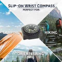 Sun Company GoCompass – Micro Orienteering Wrist Compass | Watch Band or Paracor