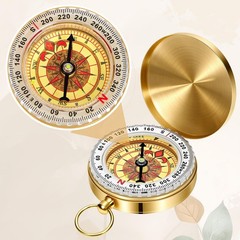 Portable Brass Pocket Compass with Luminous Dial, Vintage Pocket Watch Compass