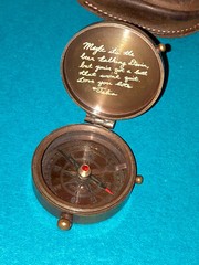 PORTHO Hiking Compass-Brass with Rustic Leather Case-Engraved “Simpsons” Quote