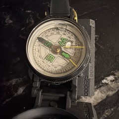 Military Style Compass, Camping Hiking Exploring, Pre-owned Works D