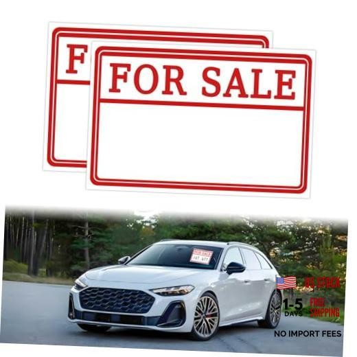 2-Pack Automotive Decals 12×8 Inch For Sale Sign Stickers, Self-Adhesive