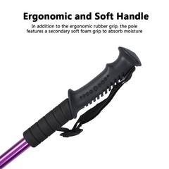 2PCS Trekking Hiking Poles Walking Sticks Adjustable Aluminum Alpenstock w/ Tips