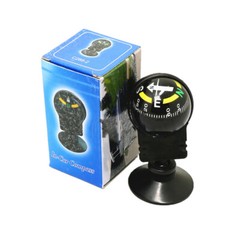 Car Compass 360 Degree Rotation Waterproof Vehicle Navigation Compass Ball Black
