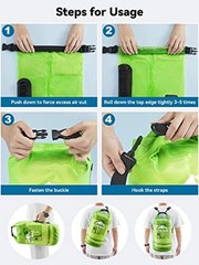 Dry Bag Waterproof for Women Men, 5L/10L//30L/40L Roll Top 20L Lemon Green