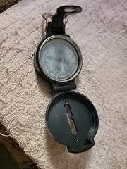 Vintage Engineer Lensatic Compass, camping survival Taiwan Black & Brass