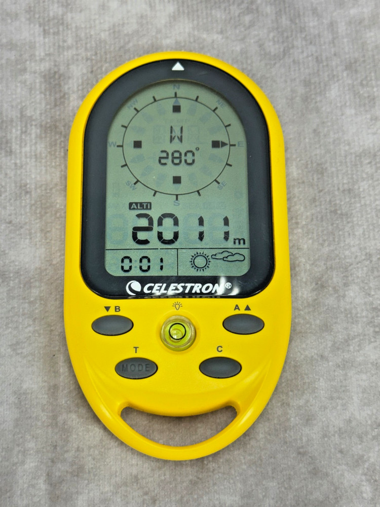 Celestron TrekGuide 48002 Digital Compass Altimeter Barometer Yellow UNTESTED