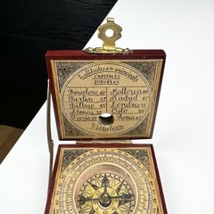 🔶RARE Vintage Antique Solar Calendar Pocket Compass : Villa Alcor Made In Spain
