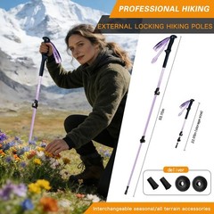 Hiking Trekking Poles, Macaron Colors 2 Pack Anti Shock, Adjustable, Collapsi…