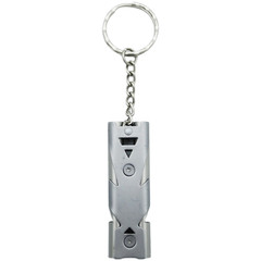 150DB Survival Whistle Double Stainless Steel with Keychain for Hiking