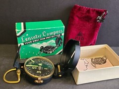 Lensatic Compass Vintage Original Box Pouch Instruction Your Direction Protector