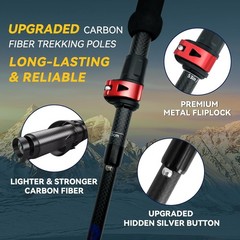 Carbon Fiber Trekking Poles 2-Pack – Lightweight Collapsible Hiking Sticks with