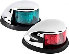 Boat Navigation Light Red and Green LED Marine Bow for Pontoon Small Silver