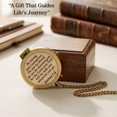 Solid Brass Directional Engraved Compass Baptism Gifts Christian Boys Girls