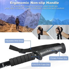 2X Hiking Trekking Poles Nordic Walking Sticks Adjustable Anti-shock Alpenstock