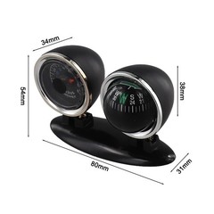 Car Accessory 2 in 1 Compass Ball with Thermometer for Navigation and Safety